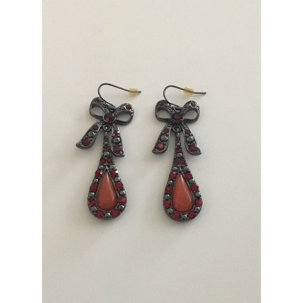 Victorian Style Carnelian/Ruby Earrings